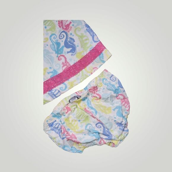 Vintage Hartstrings plaid and sea horse Reversible dress size 24M - Picture 2 of 7